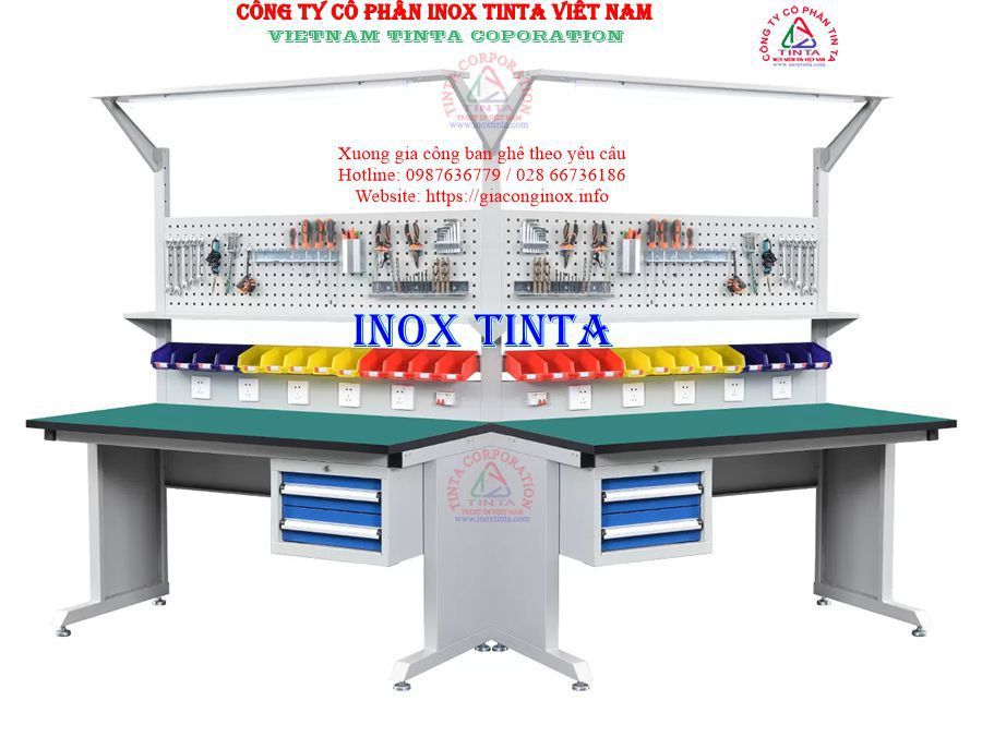 Công ty Cổ Phần Inox TinTa tư vấn báo giá bàn công nghiệp tĩnh điện thép sơn tĩnh điện hoặc inox hoặc nhôm định hình tiết kiệm tiền bạc