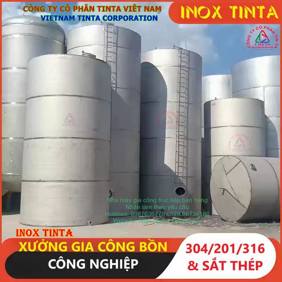 Xưởng gia công inox TinTa cung cấp bồn công nghiệp inox 304 chất lượng cao. Nhận báo giá chi tiết tại bồn công nghiệp inox 304.