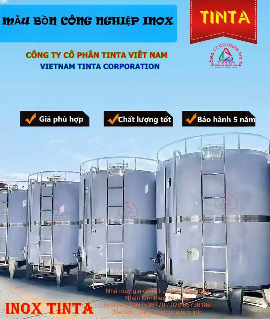 Công nghệ sản xuất tiên tiến: Bồn inox Tinta đạt huy chương vàng nhờ ứng dụng công nghệ sản xuất hiện đại, đảm bảo chất lượng ổn định và tuổi thọ cao.