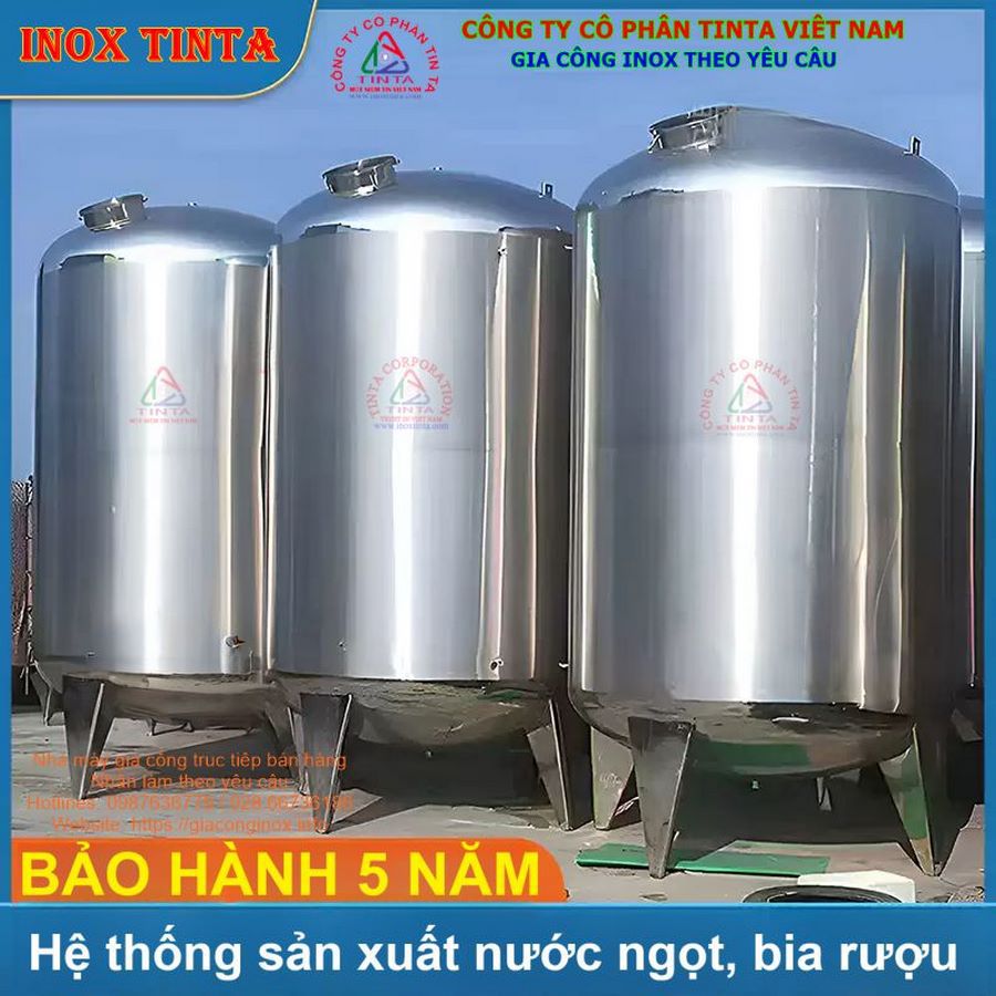 Sự lựa chọn hàng đầu cho ngành công nghiệp: Bồn công nghiệp inox Tinta được sản xuất với công nghệ tiên tiến, đạt chứng nhận quốc tế, mang đến sự an tâm tuyệt đối cho mọi công trình.