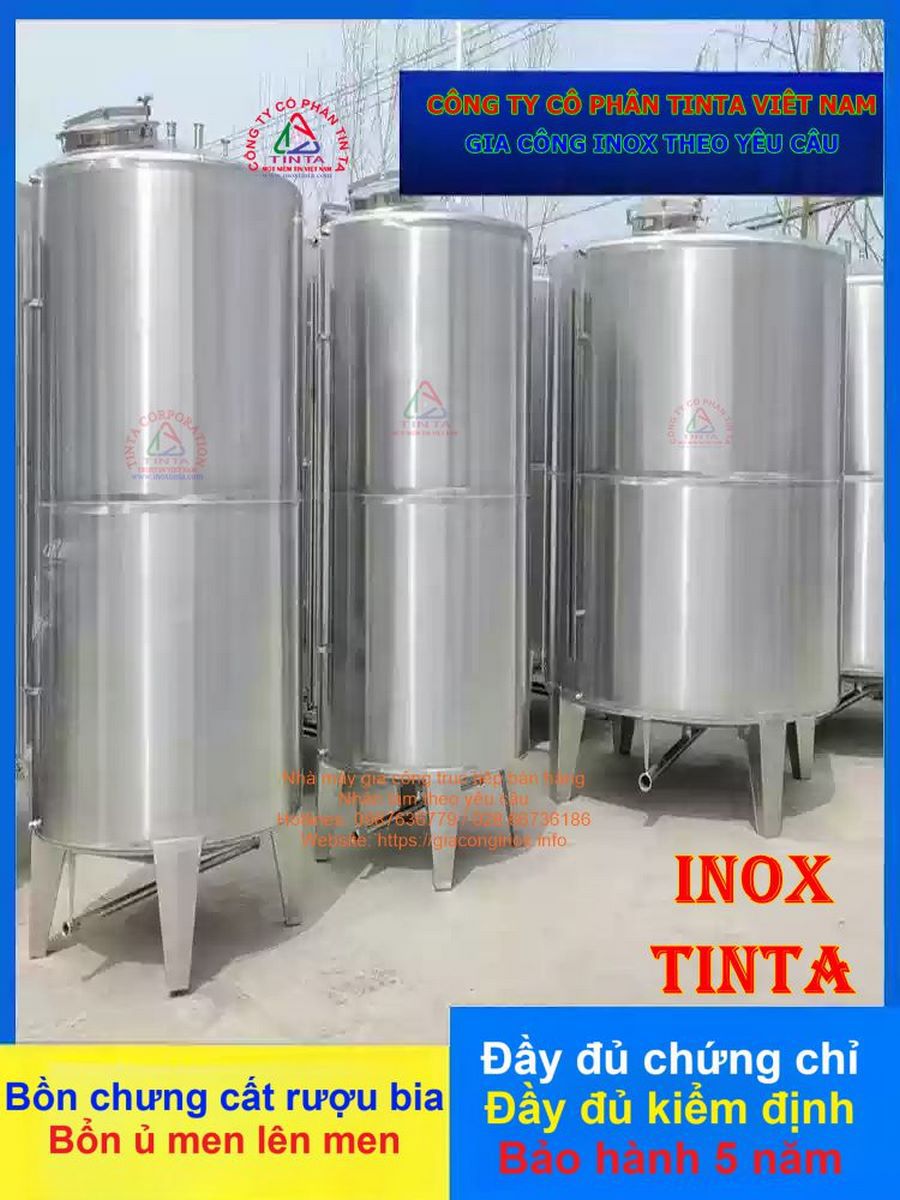 Đồng hành cùng mọi ngành công nghiệp: Bồn inox Tinta với thiết kế hiện đại, đạt tiêu chuẩn an toàn nghiêm ngặt, xứng đáng là sản phẩm đạt huy chương vàng chất lượng hàng đầu.