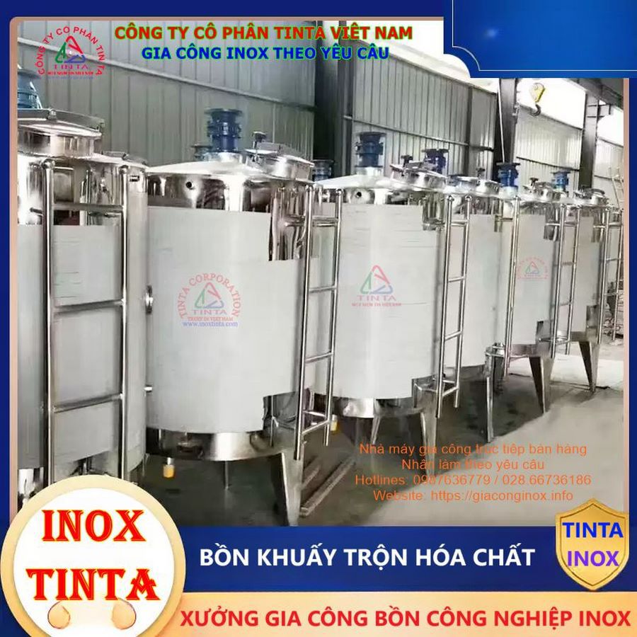 Bồn công nghiệp Inox Tinta - Huy chương vàng chất lượng, chứng nhận đầy đủ.