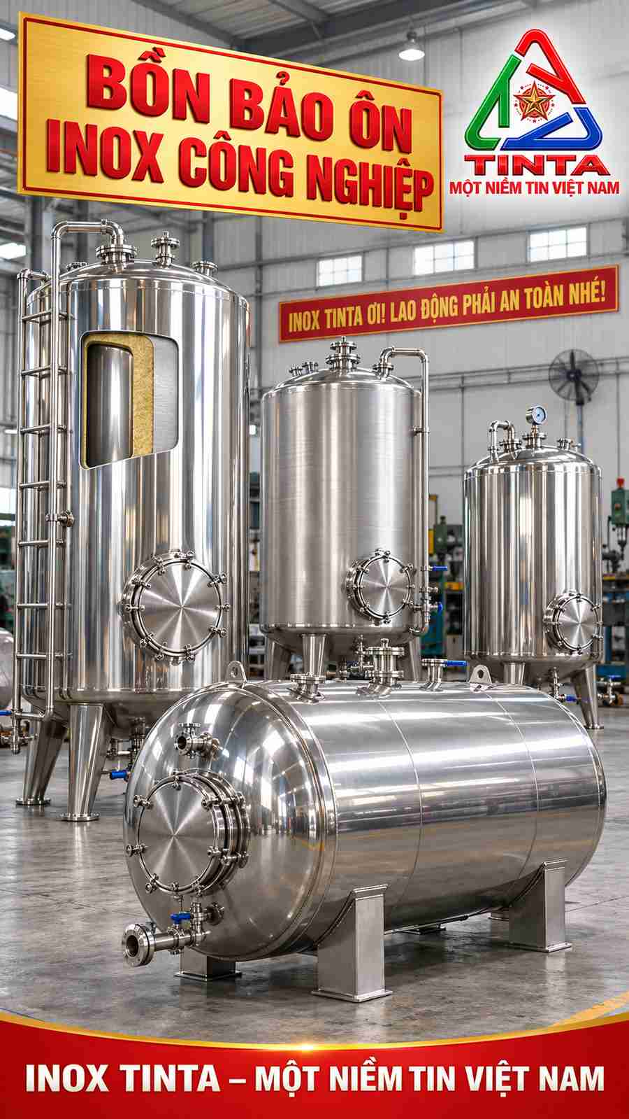 Diện Mạo Mới - Áo Bảo Hộ Lao Động Mới, INOX TINTA tiên phong bồn bảo ôn inox 316 chất lượng cao.
