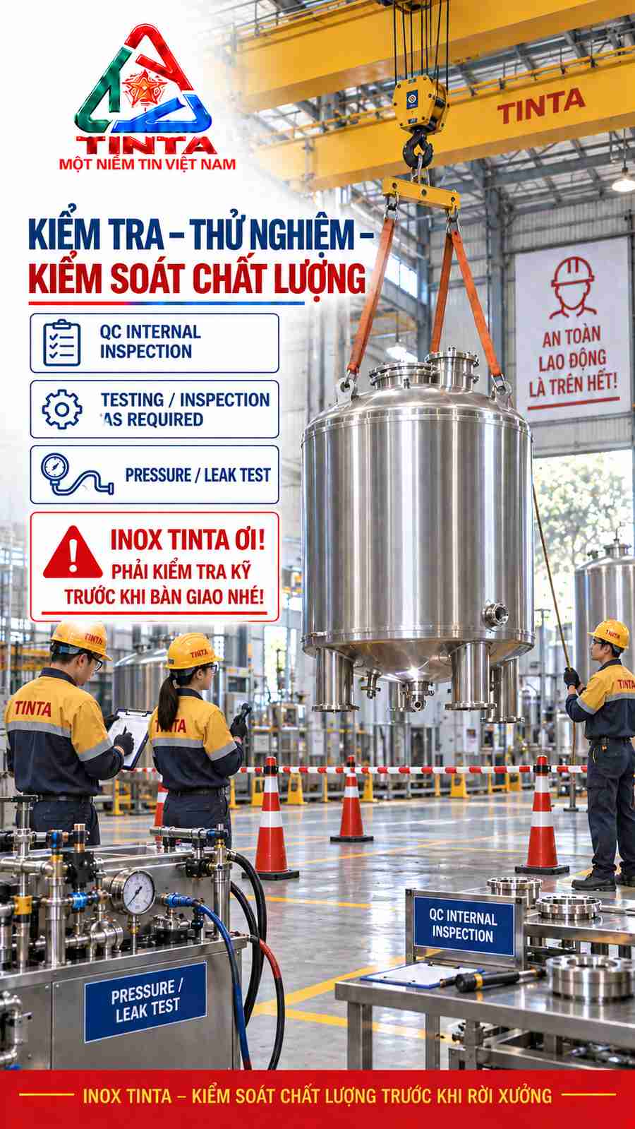 Bảo Hộ Lao Động Đổi Màu – Công Nghệ Vẫn Tiên Phong, INOX TINTA nâng cao giá trị bồn bể công nghiệp bằng năng lực gia công inox chuyên nghiệp.