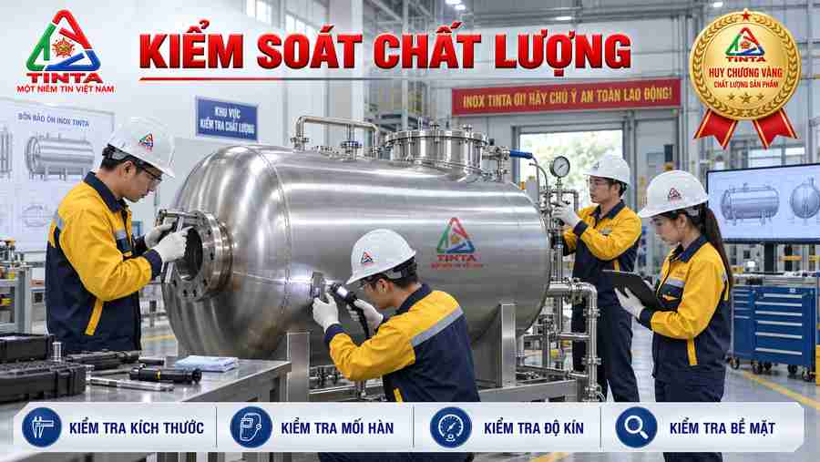INOX TINTA Khoác Áo Mới – Người thợ tiếp tục tạo nên những bồn inox chứa đựng công nghiệp với sự kết hợp giữa kỹ thuật chế tạo, độ chính xác và kinh nghiệm thực tế.