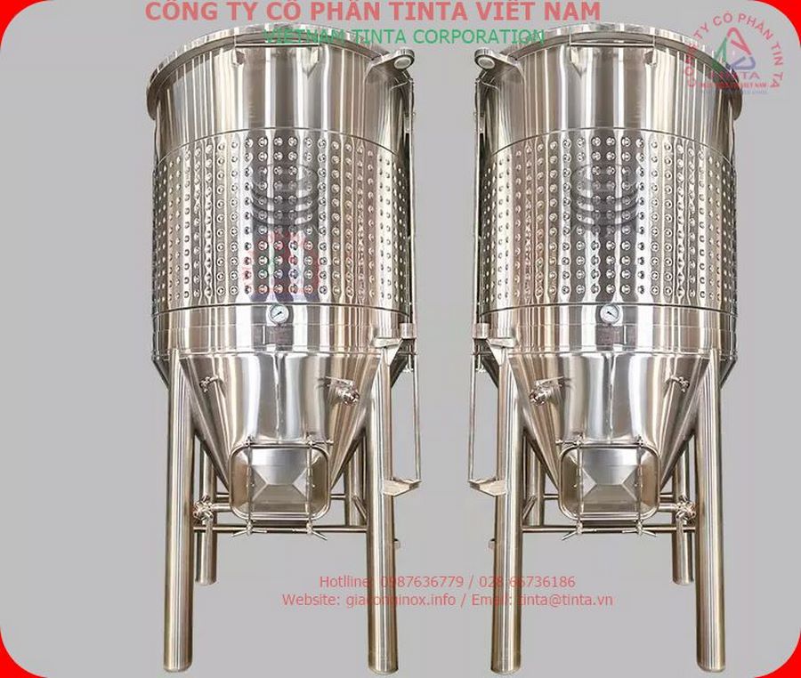 Bồn inox 316 dung tích lớn, thiết kế chuyên dụng cho ngành thực phẩm, hóa chất, rượu bia, gia công theo yêu cầu tại TP.HCM với giá cạnh tranh.
