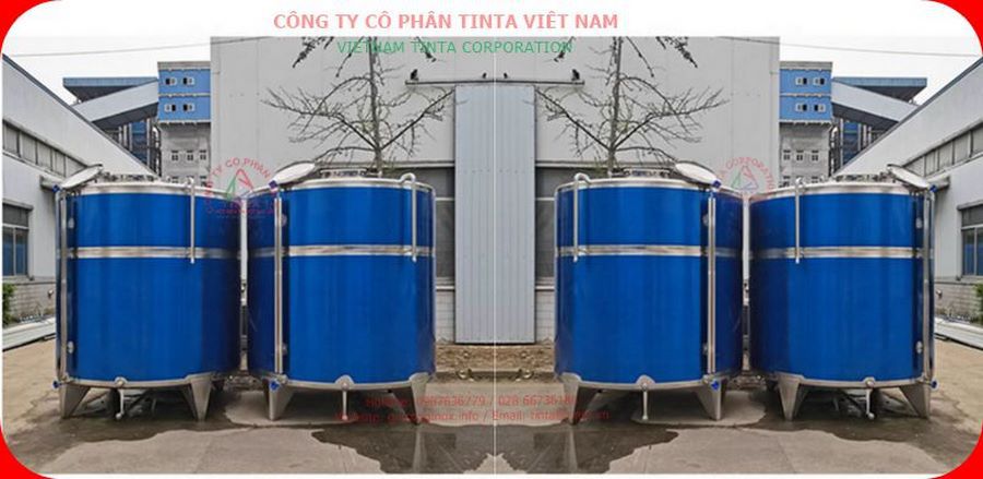 Tinta chuyên gia công bồn inox cho các ngành thực phẩm, dược phẩm, rượu bia, mỹ phẩm, hóa chất, bao gồm bồn khuấy trộn, bồn chứa dung môi.