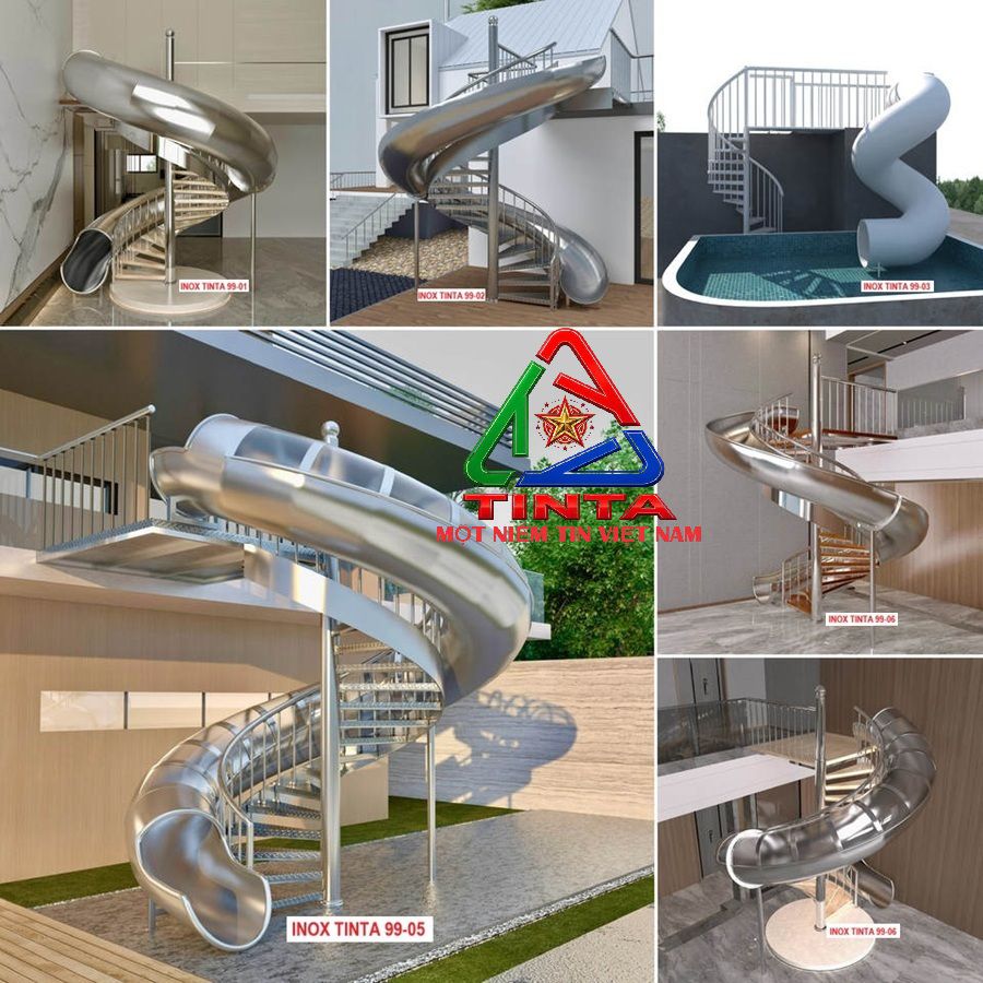 Máng trượt inox công viên sản xuất trực tiếp tại xưởng INOX TINTA, giá cạnh tranh, chất lượng bền vững theo thời gian.