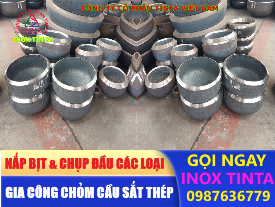 Inox TinTa - chuyên nắp chụp inox bịt đầu ống, chụp chân ống sắt thép. Giá rẻ, bền đẹp, gia công theo kích thước yêu cầu, giao hàng tận tay!