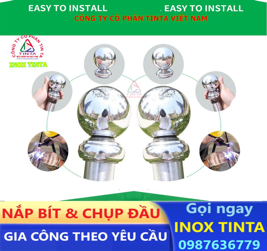 TinTa specializes in stainless steel fabrication, offering pipe caps of various sizes (12, 14, 16, 19, 21, 25+). Competitive prices, nationwide delivery!