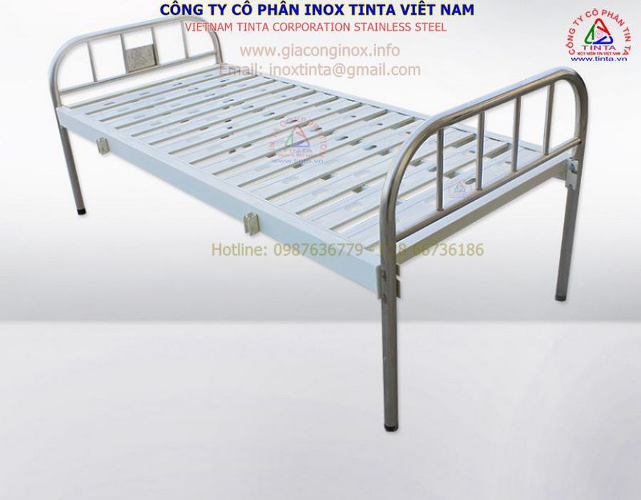 Giường y tế inox 304 201 cho bệnh nhân bán ở đâu, giuong don inox, giường inox giá rẻ