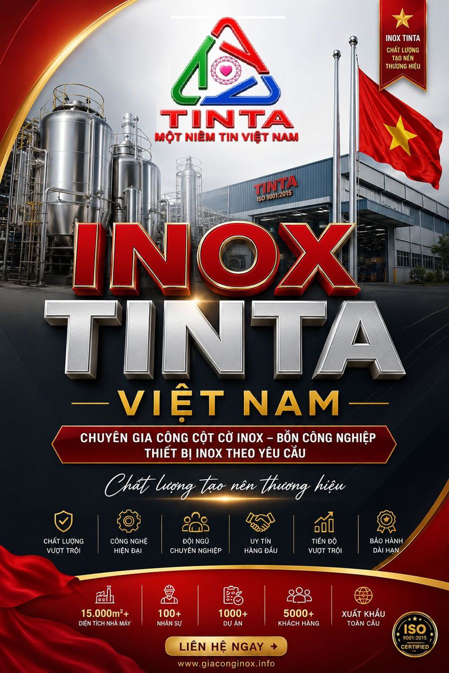 Công Ty Cổ Phần Inox Tin Ta Việt Nam là một đơn vị uy tín với hơn 20 năm kinh nghiệm chuyên nhận gia công inox theo yêu cầu tại tphcm.