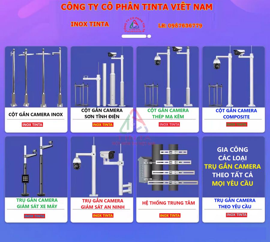 Bạn cần gia công inox tại TPHCM, Bình Dương, Biên Hòa? Liên hệ ngay Inox TinTa - xưởng gia công inox hàng đầu tại khu vực với dịch vụ chuyên nghiệp, giá tốt. Mẫu trụ gắn camera inox sắt thép mạ kẽm 