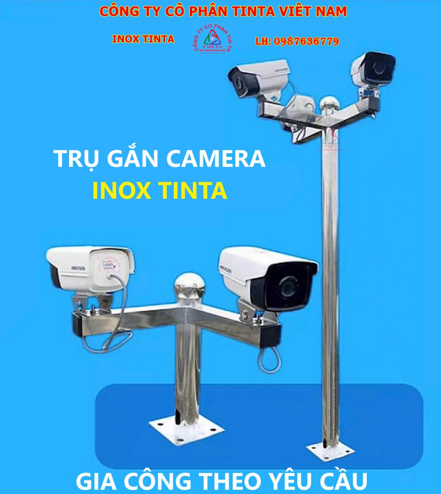 Mẫu trụ gắn camera inox sắt thép mạ kẽm Tại xưởng Inox TinTa, chúng tôi cam kết gia công inox chất lượng cao, phục vụ khách hàng từ TPHCM, Bình Dương đến Biên Hòa, Nhơn Trạch, Đồng Nai và Vũng Tàu.
