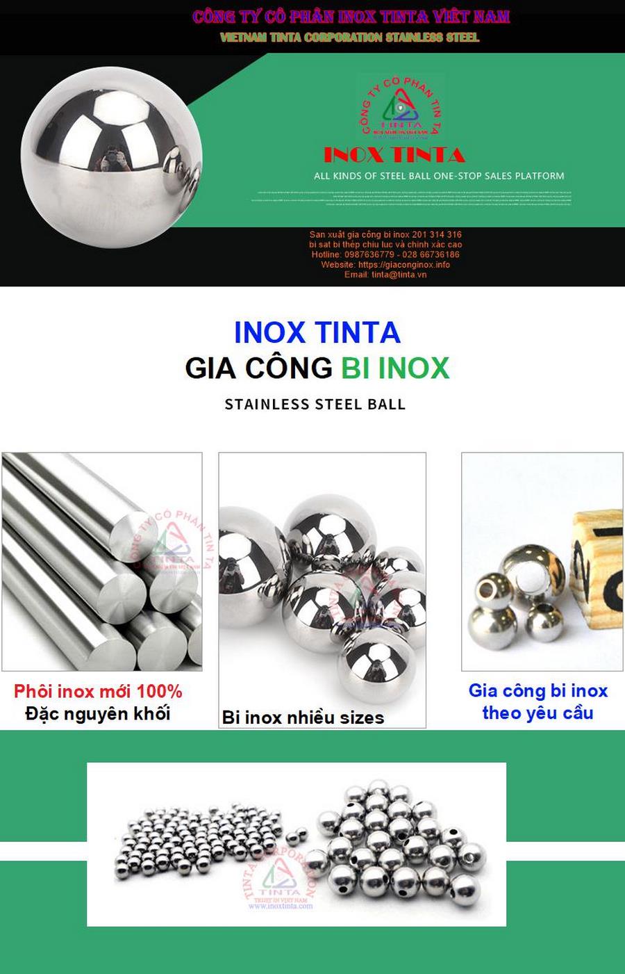 bi inox 304 có thể được chế tạo thành các loại bi có đường kính và bề mặt khác nhau