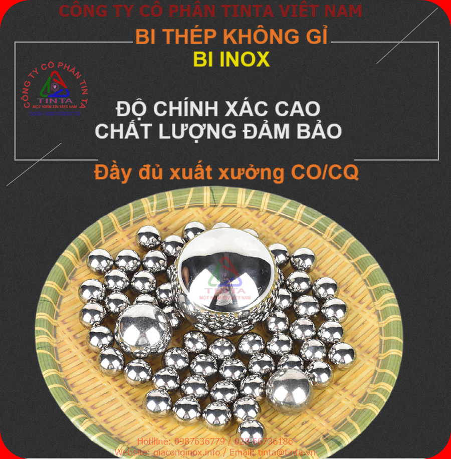 Sản phẩm bi inox 316L 10mm và bi sắt thép inox của TINTA đạt Huy Chương Vàng Chất Lượng Sản Phẩm hơn 15 năm nay