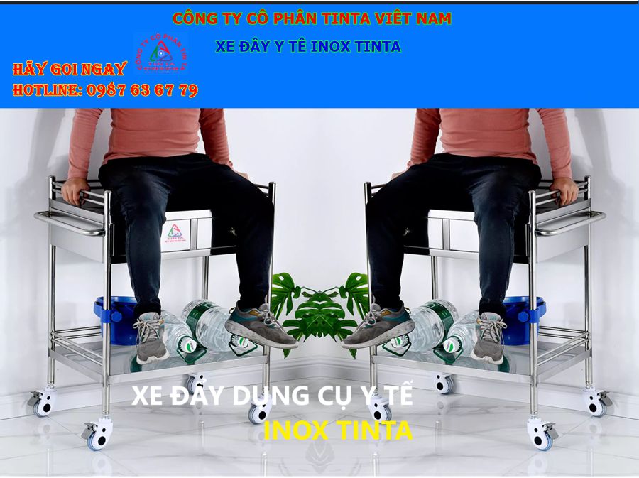 Xe đẩy y tế inox Tinta cao cấp – báo giá tốt nhất tại TP.HCM, đảm bảo chất lượng, giao hàng tận nơi.