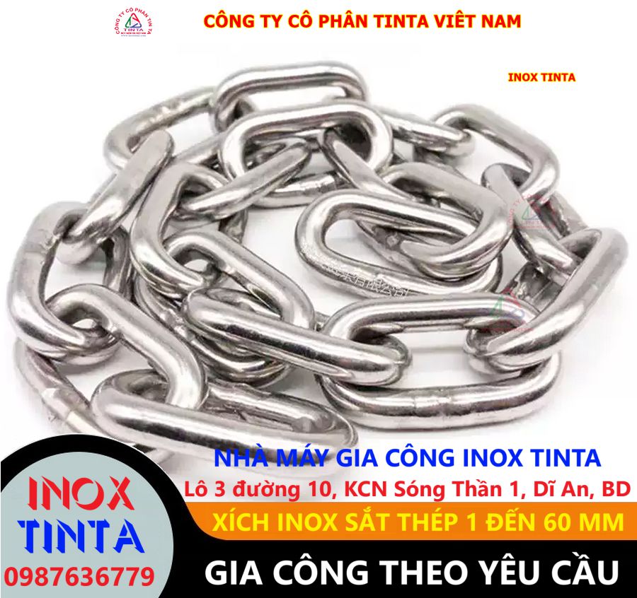 Dây xích inox mắt dài 304 được thiết kế linh hoạt, thuận tiện trong các ứng dụng treo, liên kết và trang trí, đảm bảo độ bền và tính thẩm mỹ.