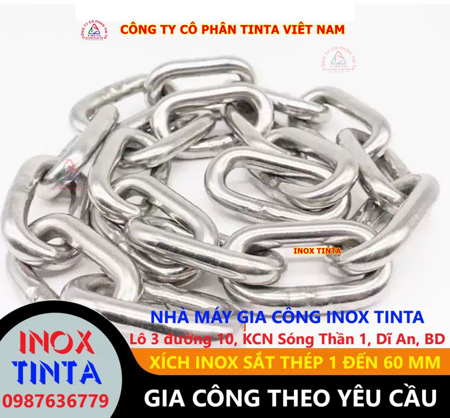 Dây xích inox trang trí 304 được đánh bóng kỹ lưỡng, tạo vẻ sang trọng, thích hợp sử dụng cho showroom, trung tâm thương mại và công trình nội thất.