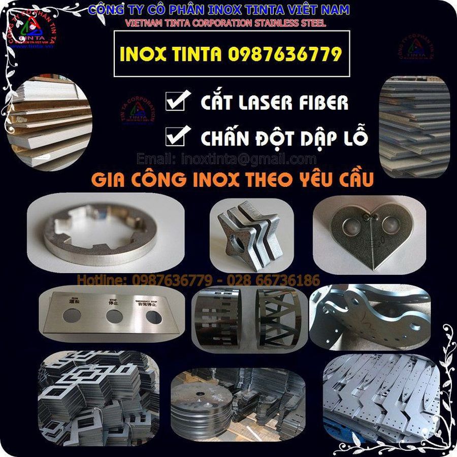 Nhận cắt laser fiber inox sắt thép theo yêu cầu với độ dày cắt laser fiber inox sắt thép dày nhất hiện nay