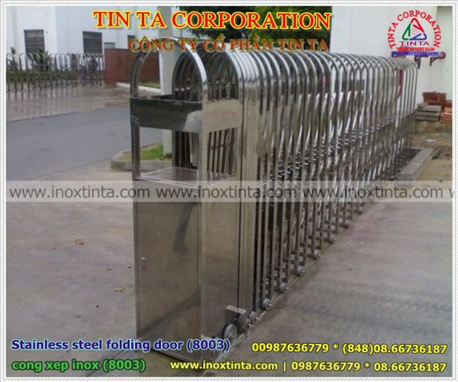 Báo giá gia công các mẫu cửa cổng xếp inox 304 cong xep inox 201 giá rẻ.