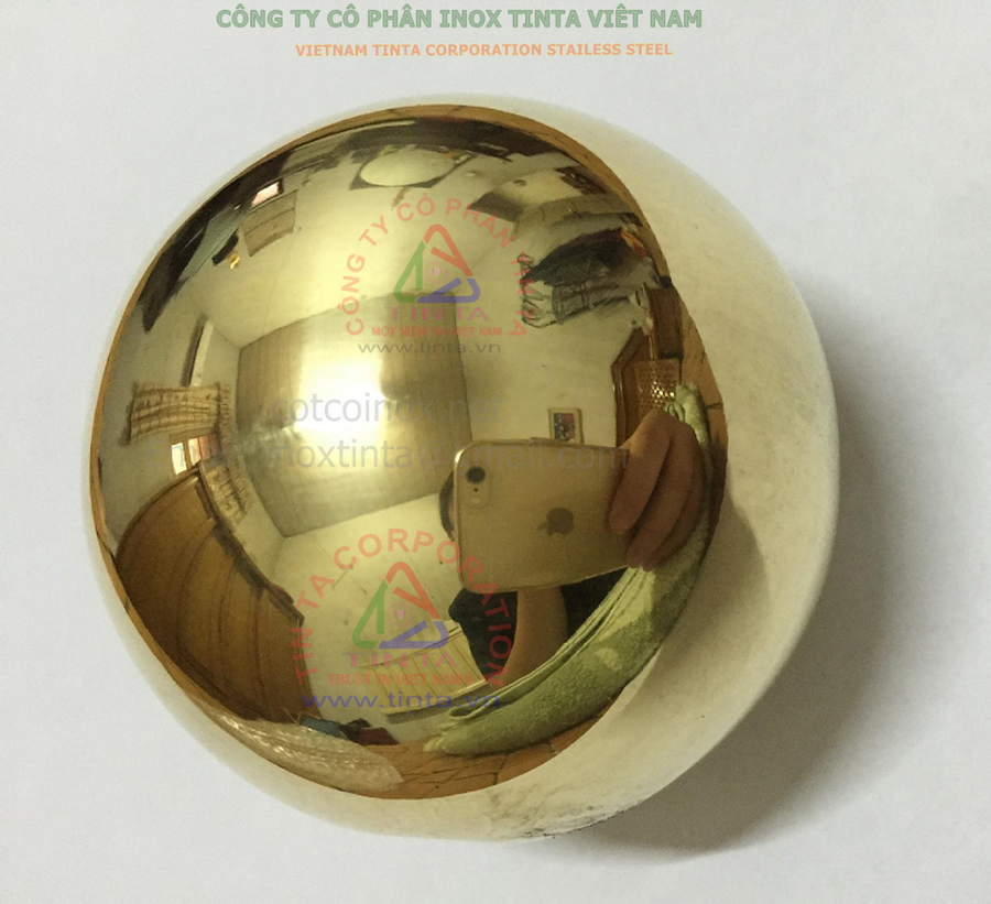 Kích thước và giá bán quả cầu bằng đồng và thau hoặc đồng đỏ 200 mm dùng trong phong thủy và trước cửa nhà cầu tài và may mắn