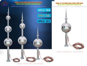 quả cầu inox cột thu lôi cây trụ chóng sét an toàn cho mọi dự án