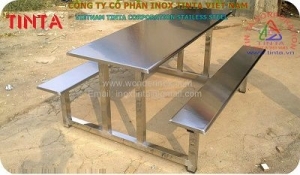 Gia công bàn inox công nghiệp bếp ăn công nhân căng tin rẻ