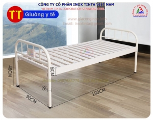 Giường bệnh viện inox 304 giá rẻ loại có 1 2 tay quay có nâng đầu