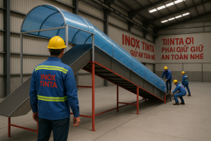 Thiết kế máng trượt inox cho công viên mini, sân chơi trẻ em